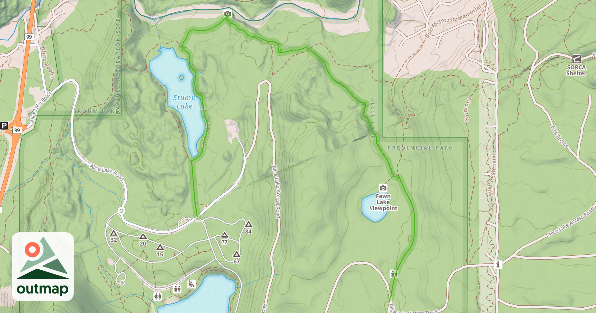 Map of Four Lakes Trail