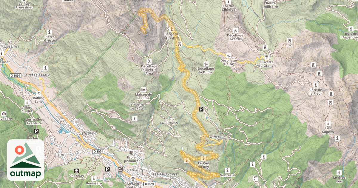 Map of Le Petit Aréa — Le Villard Laté