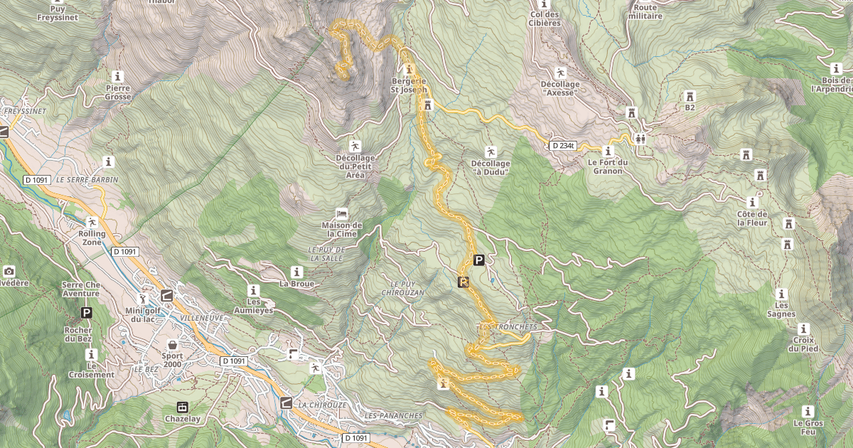 Map preview of Le Petit Aréa — Le Villard Laté