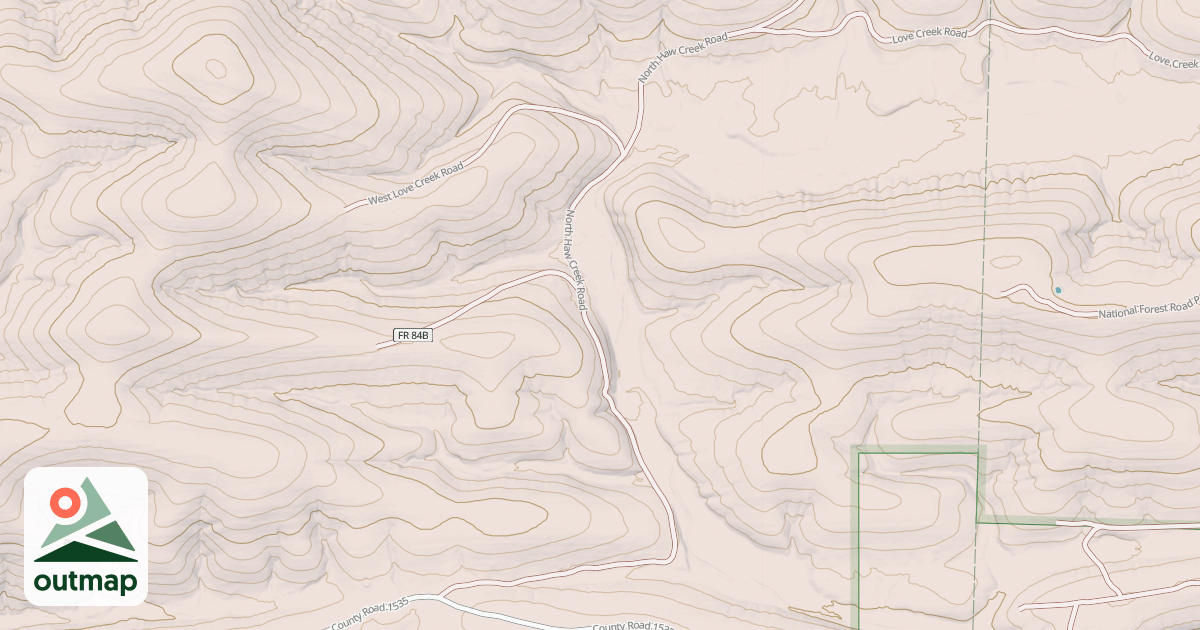 Map of NORTH HAW CREEK