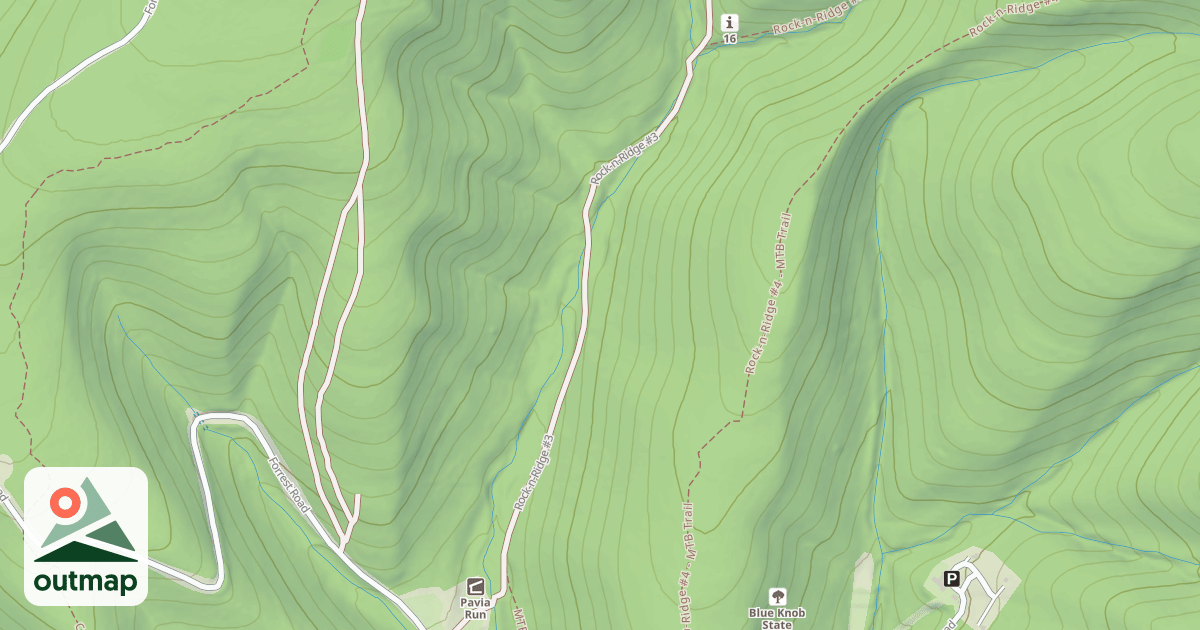 Map of Blue Knob State Park Trails