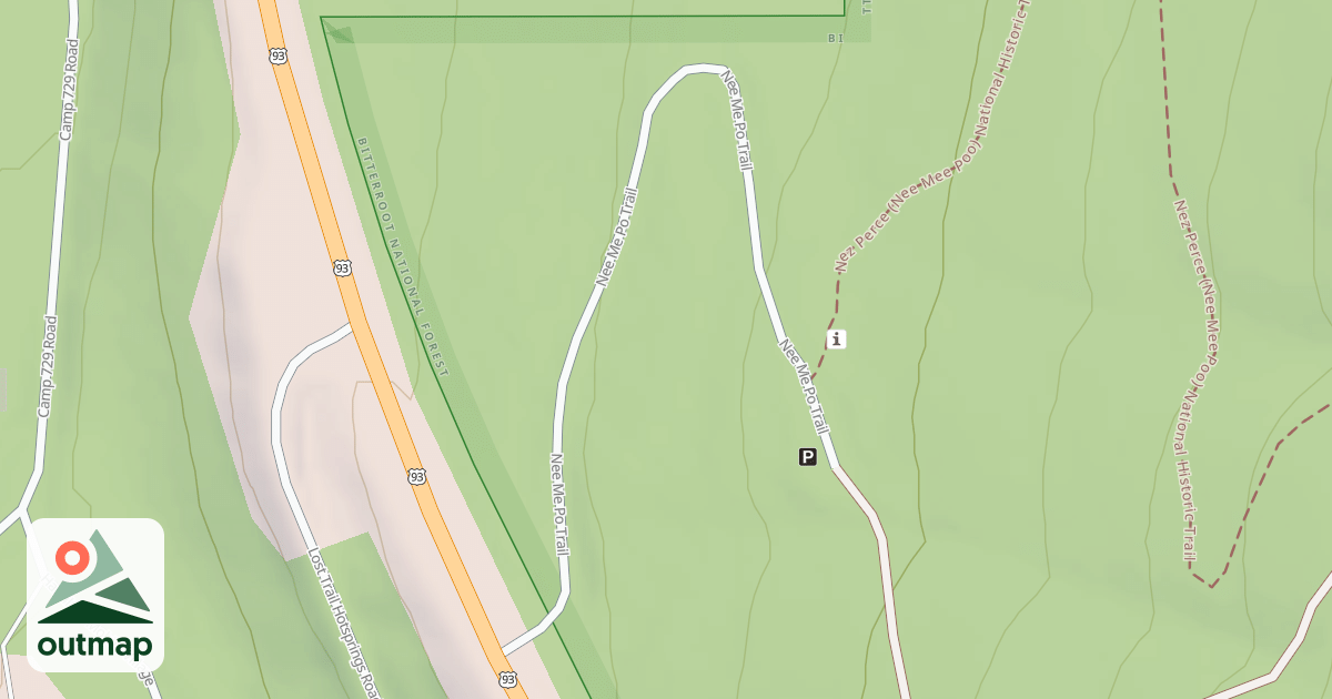 Map of (FDR) NEZ PERCE TRAILHEAD