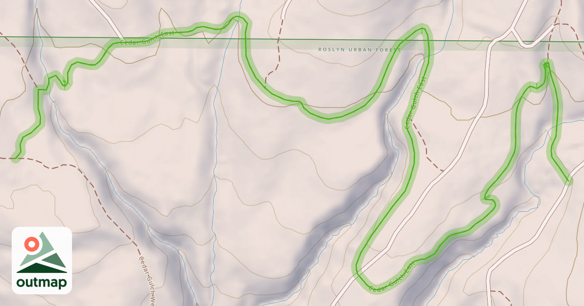 Map of Cedar Gulch East