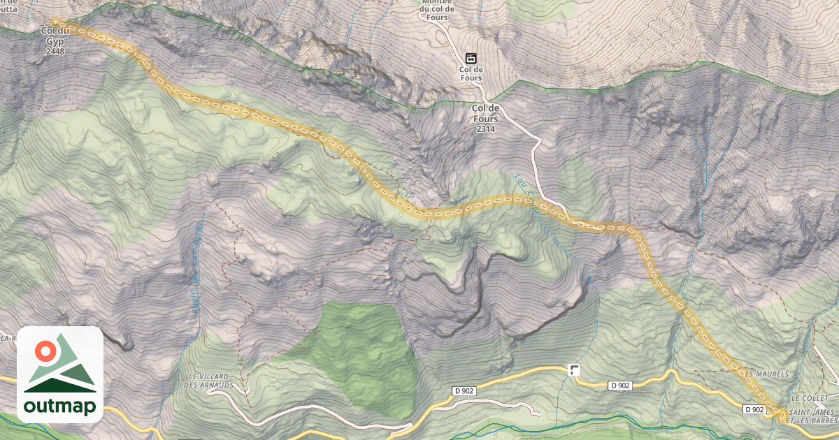Map of Col du Gyp — Le Collet