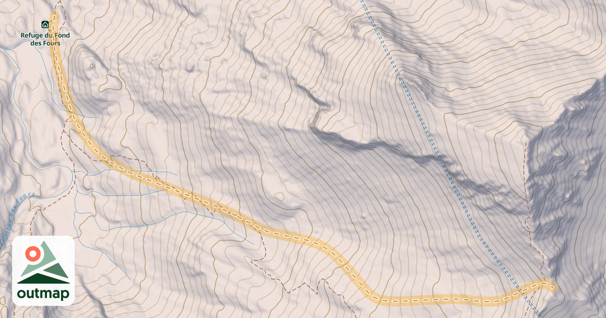 Map of Bosse des Fours — Refuge du Fond des Fours