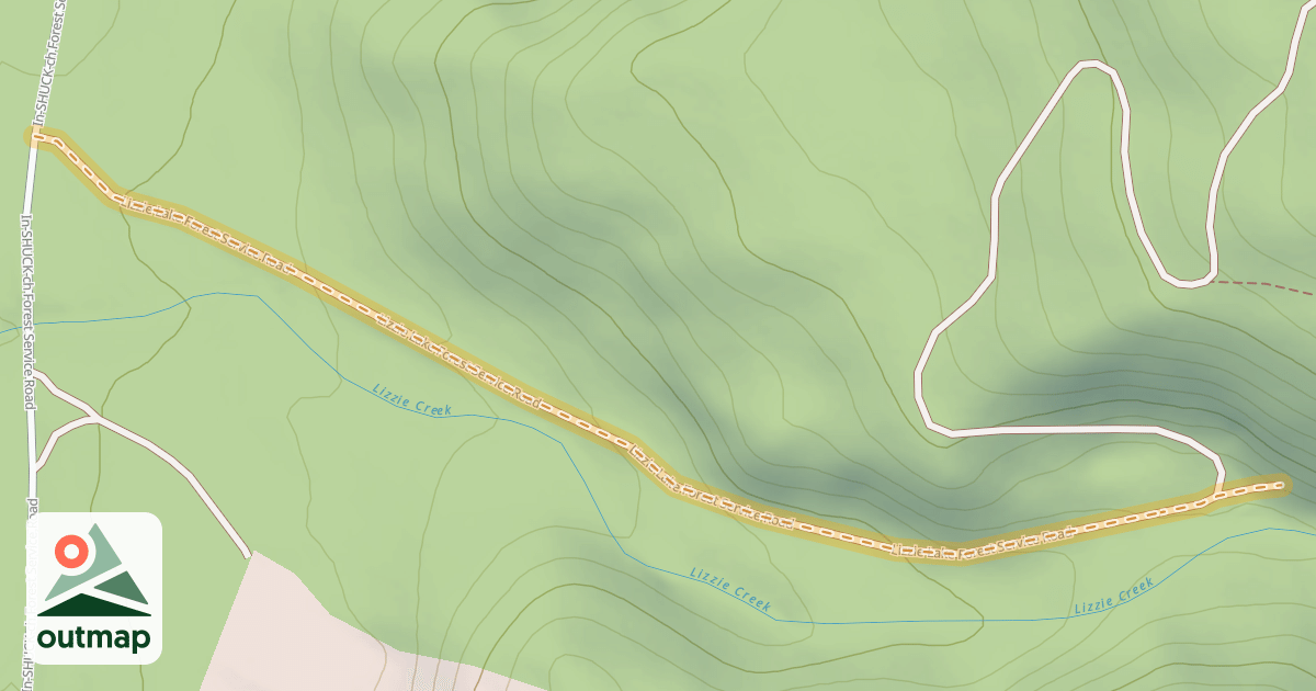 Map of Lizzie Lake Forest Service Road