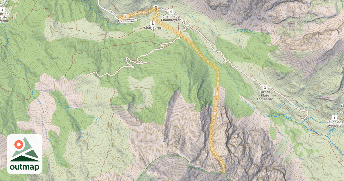 Map of Tête des Adrechouns — Fouillouse