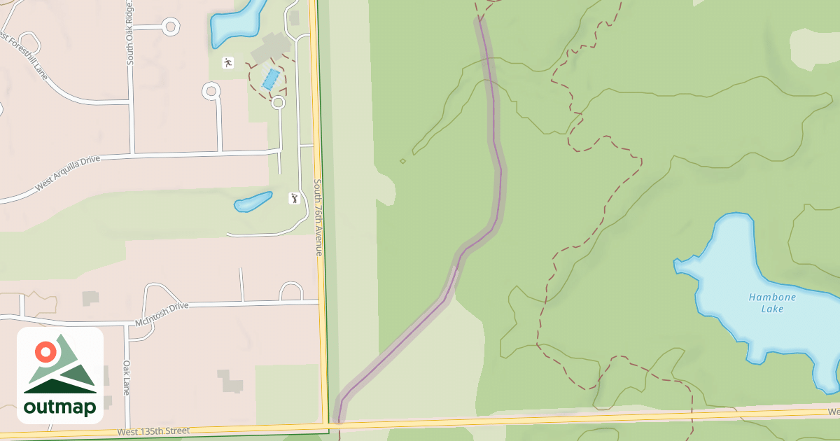 Map of Tinley Creek Red Paved Loop