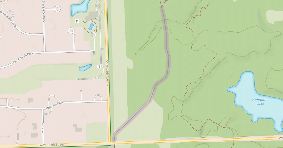 Map preview of Tinley Creek Red Paved Loop