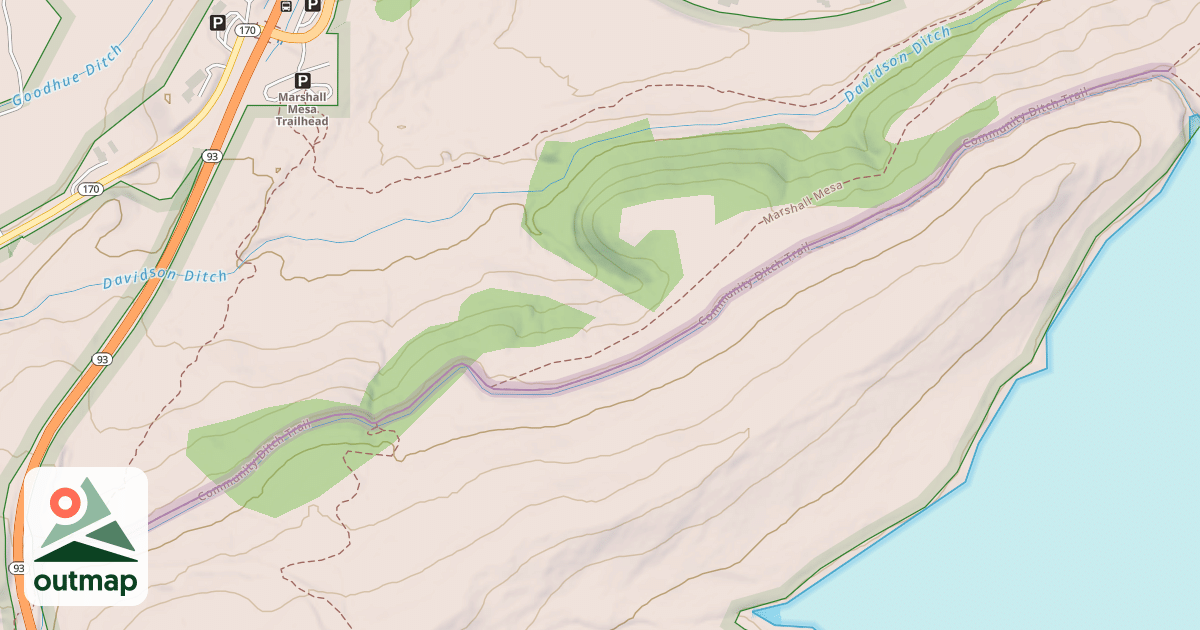 Map of Community Ditch Trail