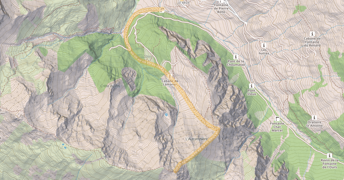 Map preview of Marcelettes — Pont du Moulin