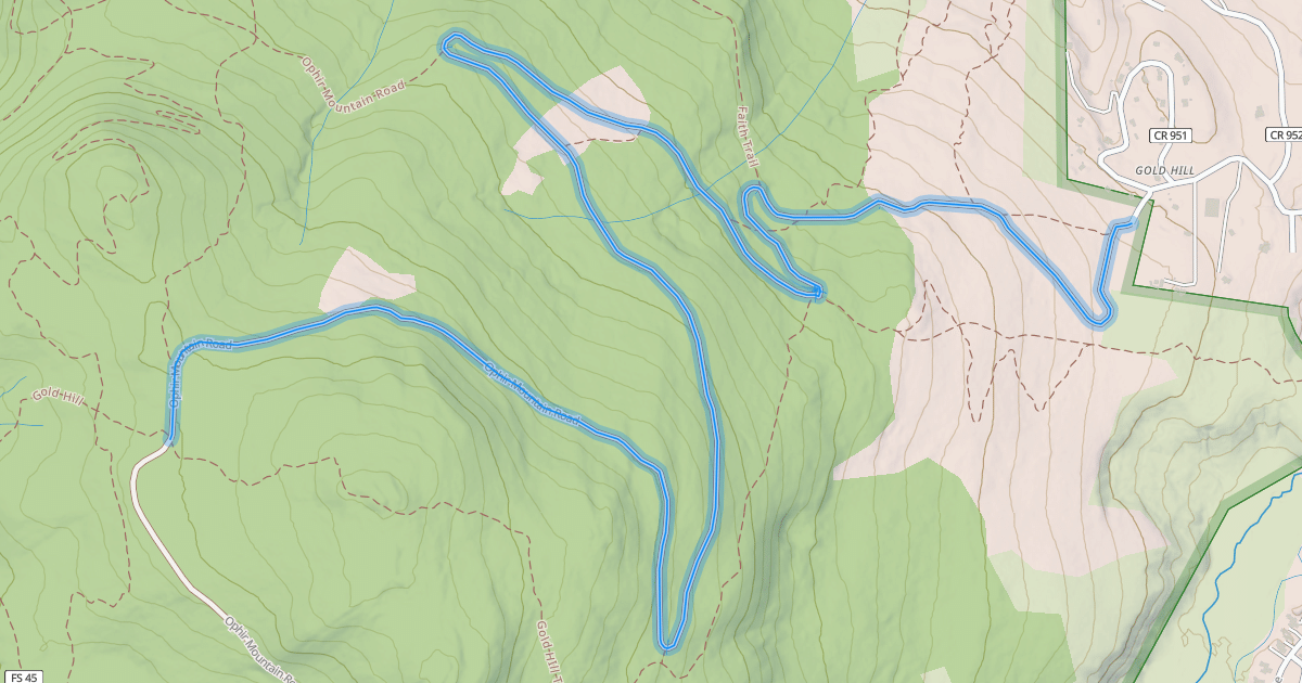 Map preview of Ophir Mountain Road