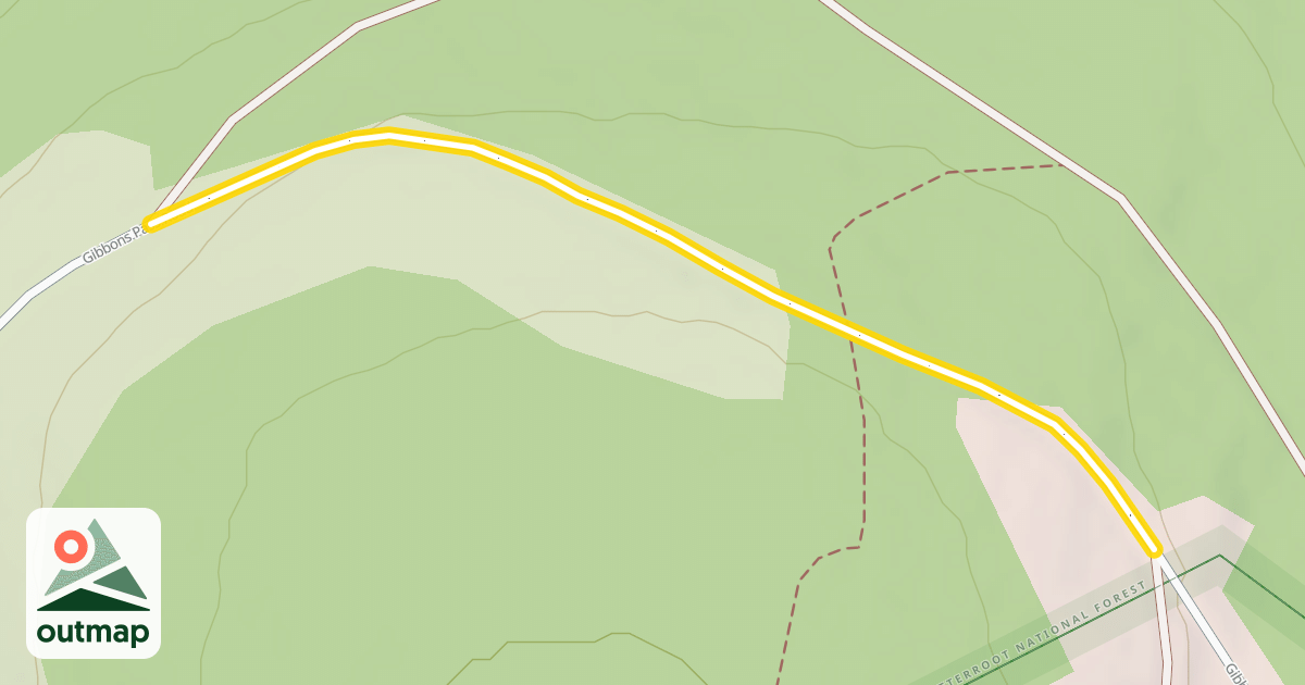 Map of Gibbons Pass Road