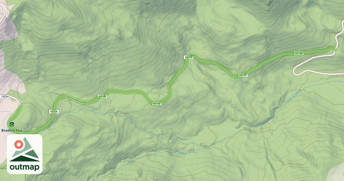 Map of Pole Creek Road