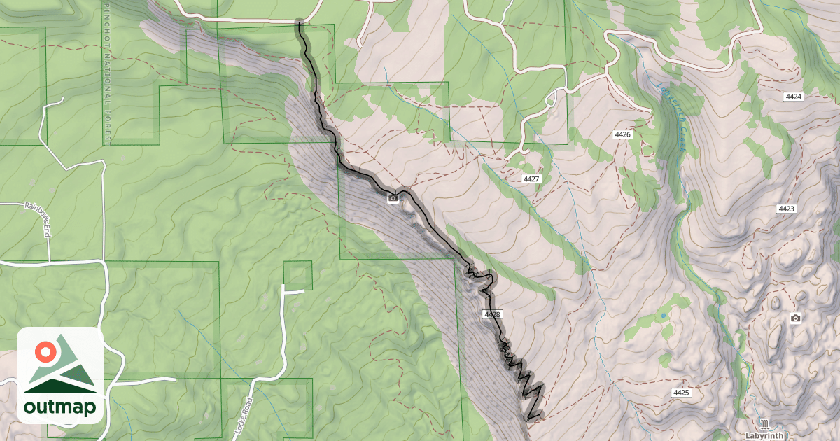 Map of Coyote Wall Trail #4428