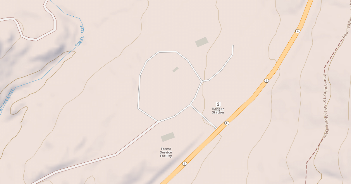 Map preview of LAKE ALPINE WORK CENTER ROAD