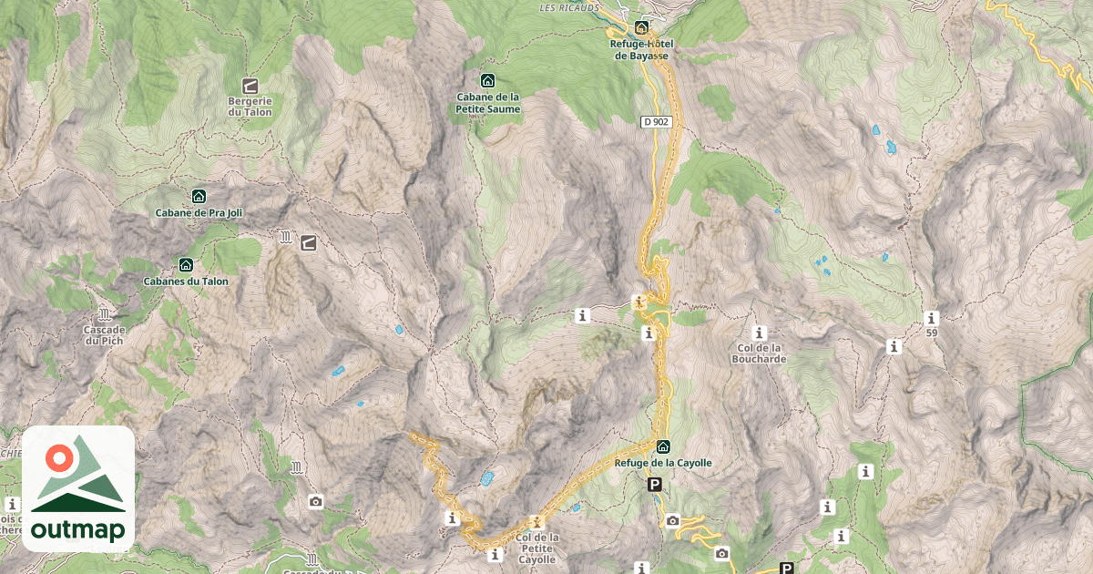 Map of Mont Pelat — Bayasse