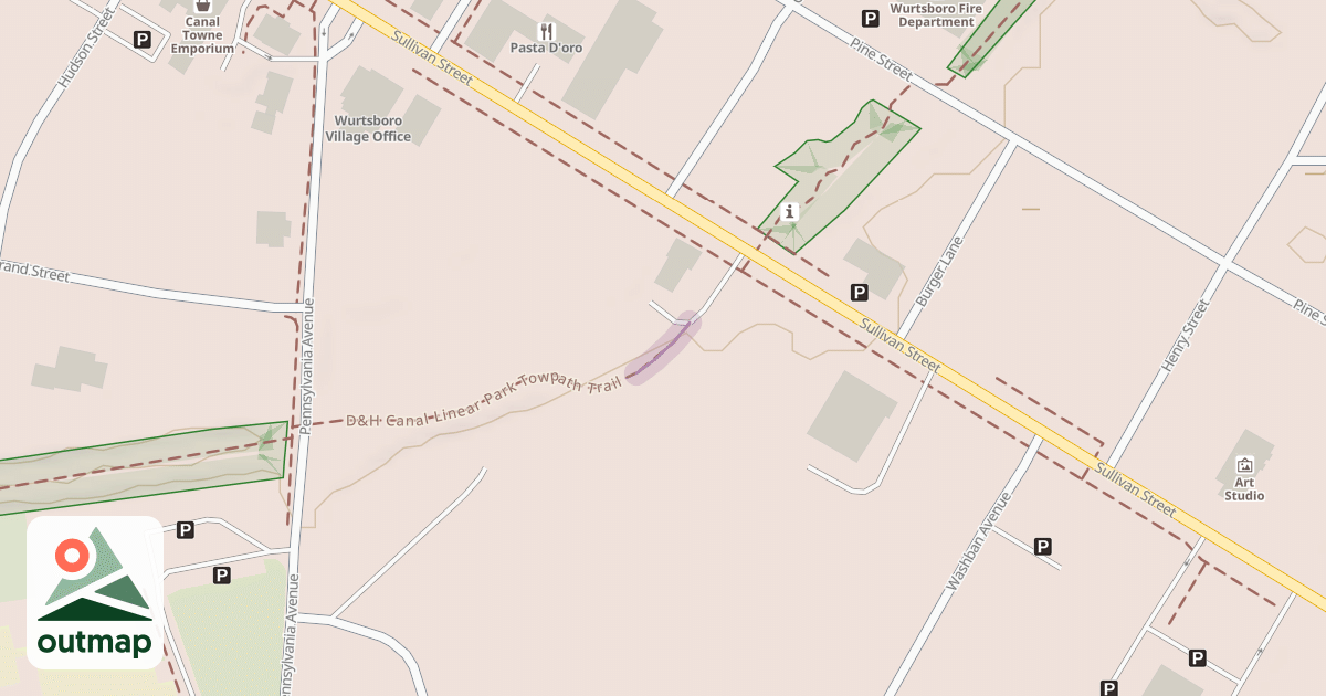 Map of D&H Canal Linear Park Towpath Trail