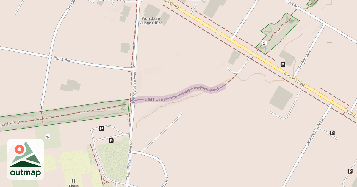 Map of D&H Canal Linear Park Towpath Trail