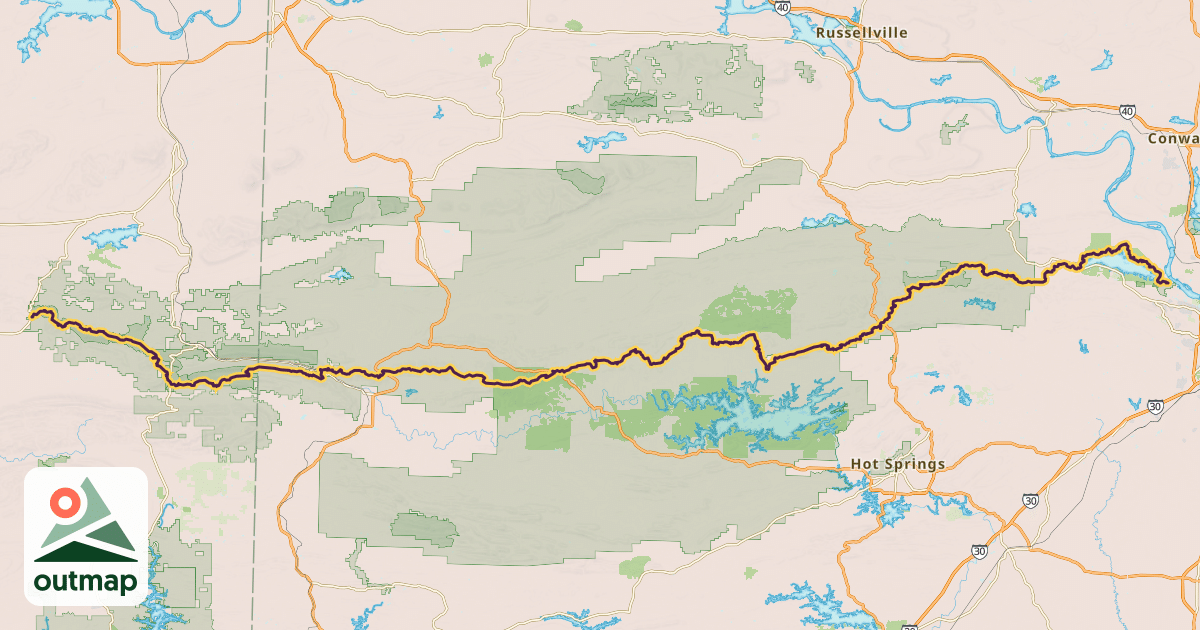 Map of Ouachita Trail