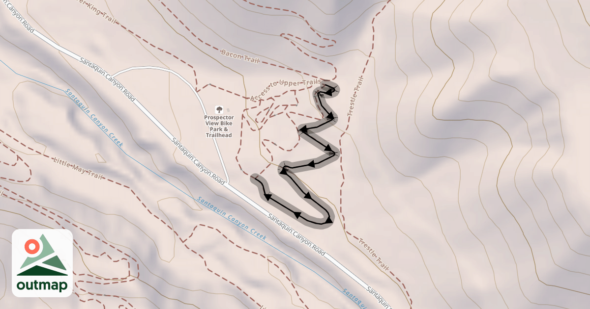 Map of Advanced Jump Line Trail