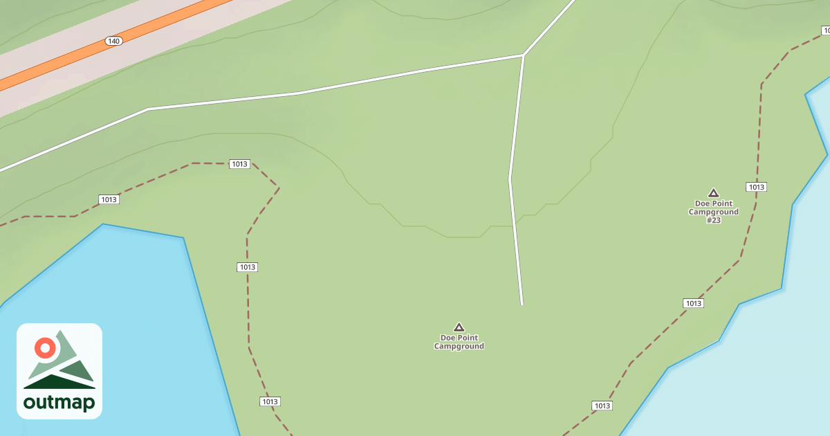 Map of DOE POINT CAMPGROUND