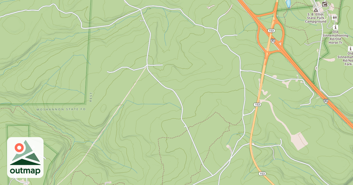 Map of S.B. Elliott State Park Snowmobile Trails