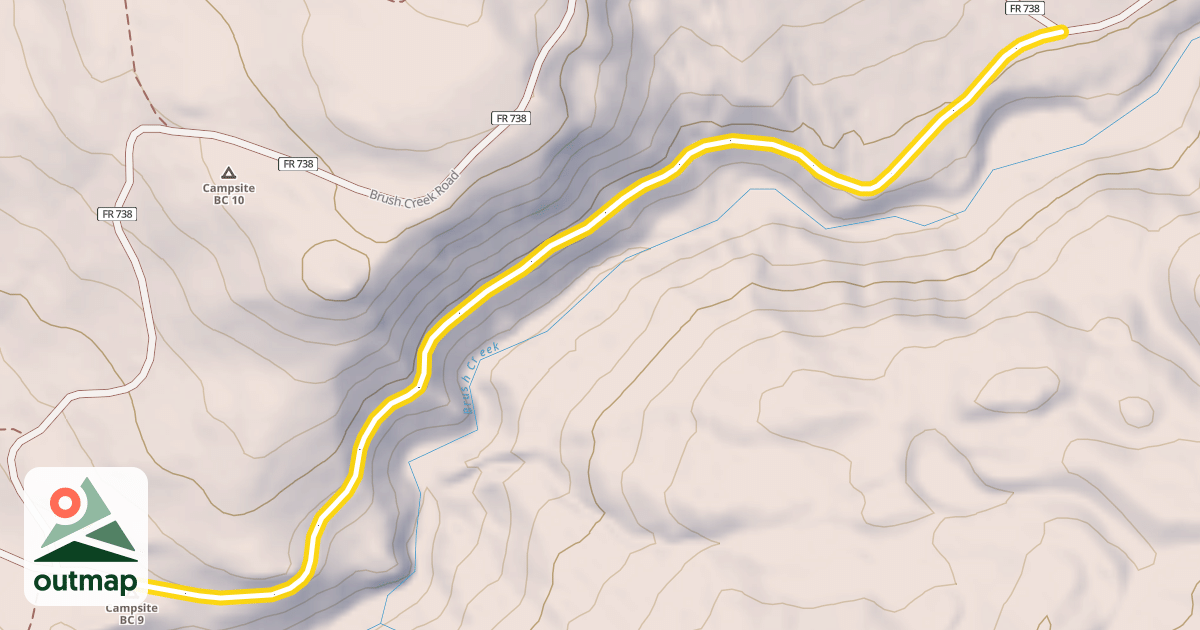 Map of Brush Creek Shortcut