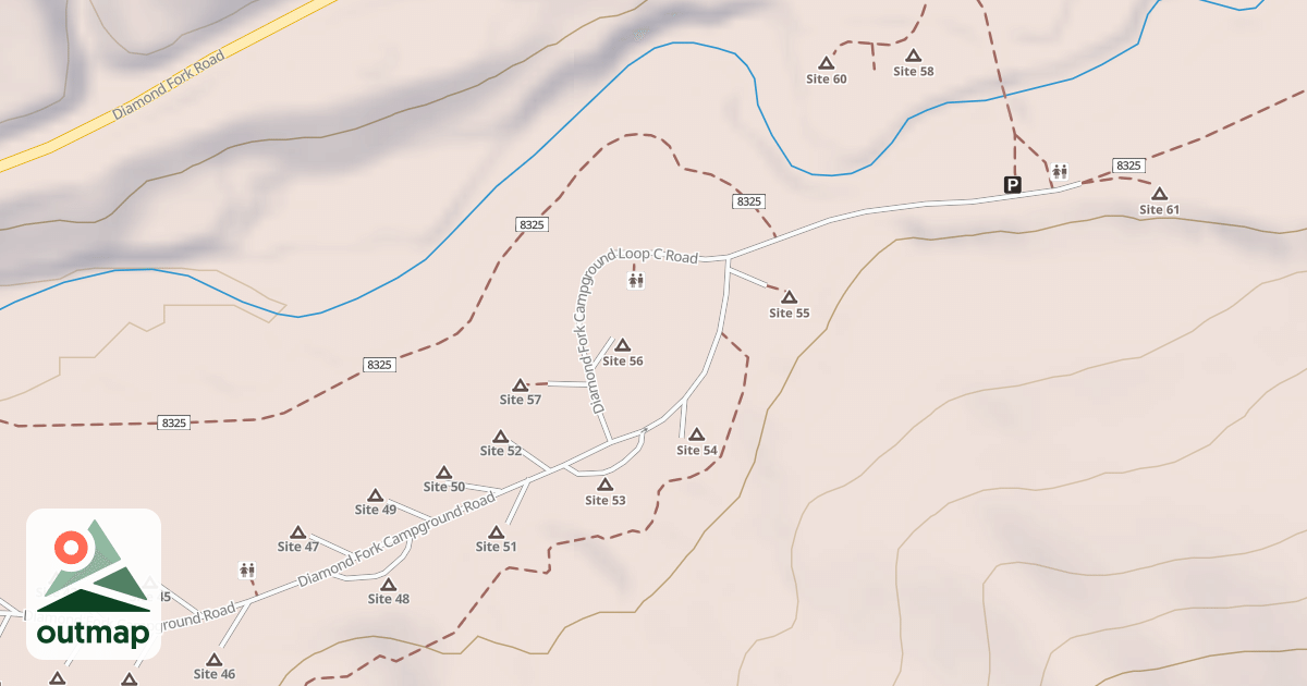 Map of DIAMOND FORK CG LOOP C