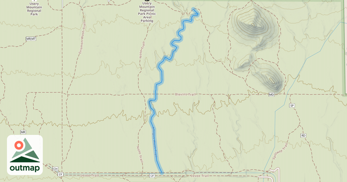 Map of Amigos Wash Trail