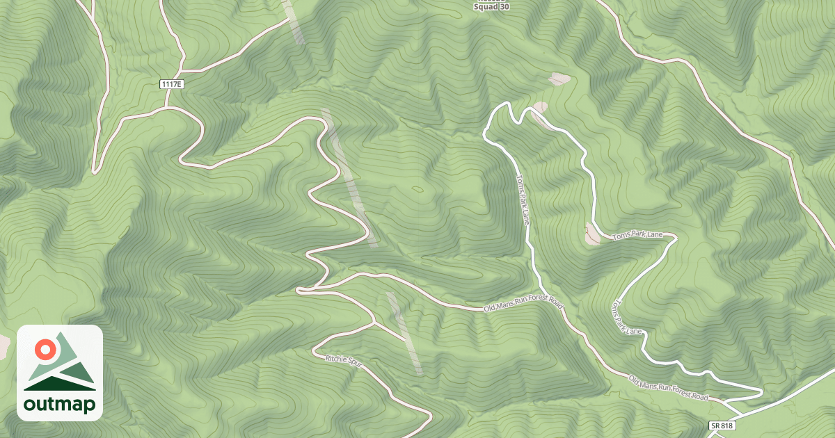 Map of OLD MANS RUN