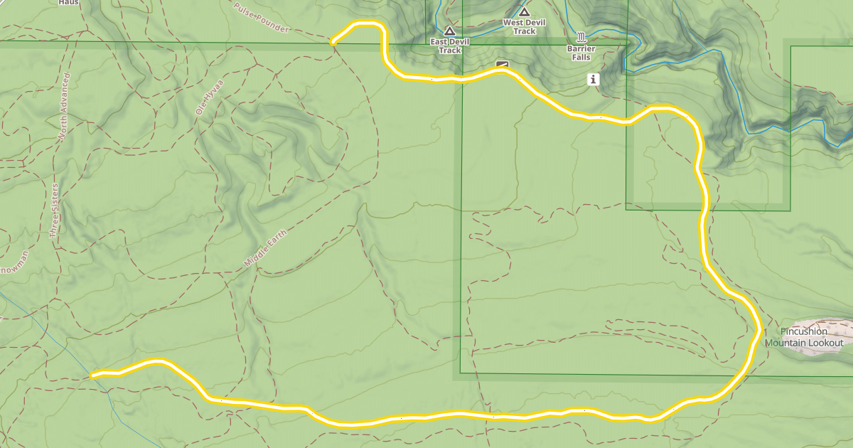 Map preview of Pincushion Mountain Loop