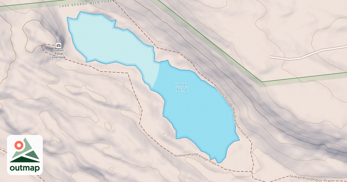 Map of Inman Pond Loop Trail Section 1
