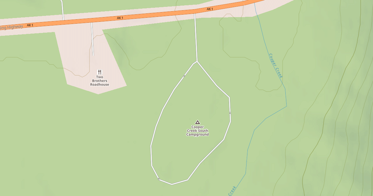 Map preview of SO COOPER CREEK CAMPGROUND RD