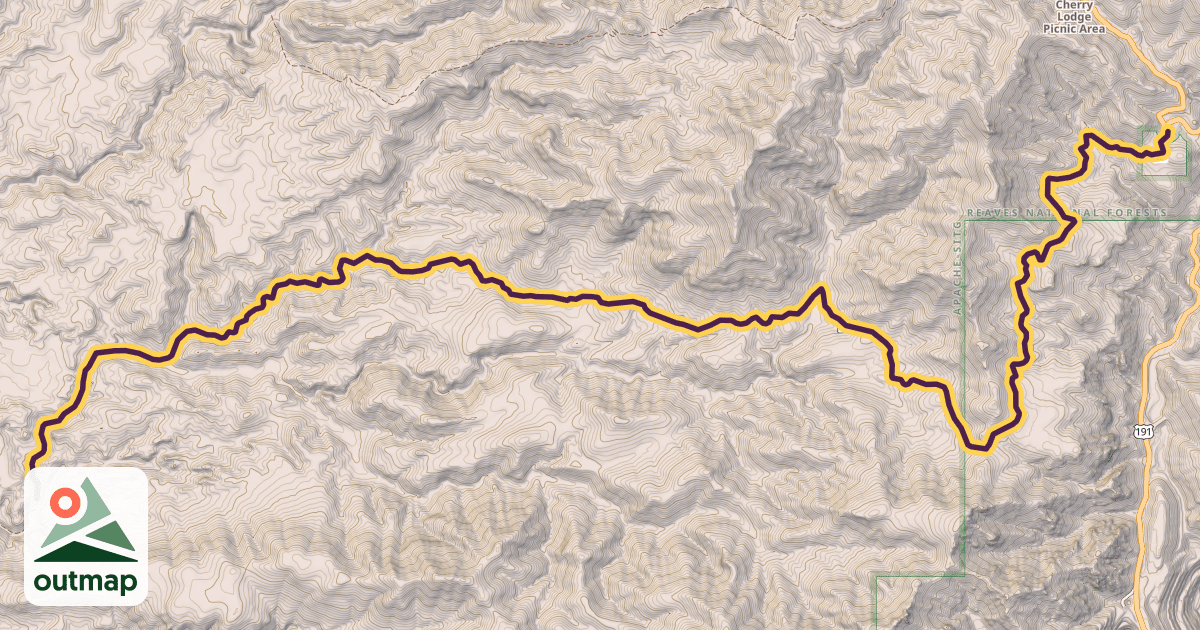 Map of Upper Painted Bluff Trail