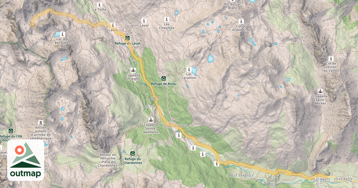 Map of Col de Montouze — Névache