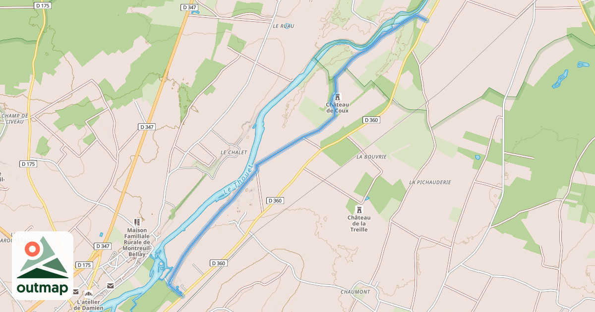 Map of Montreuil à Mollay Via Rimodan
