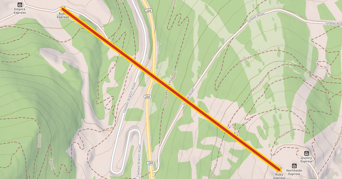 Map preview of Ruby Express