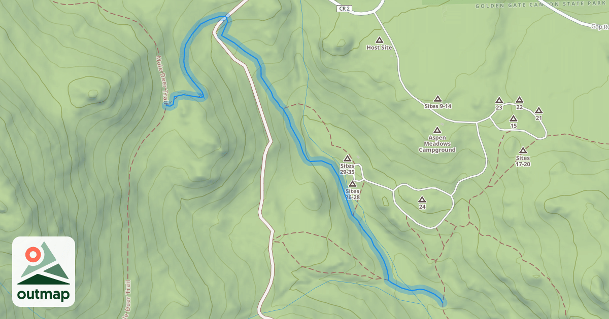 Map of Snowshoe Hare Connector To Mule Deer Trail