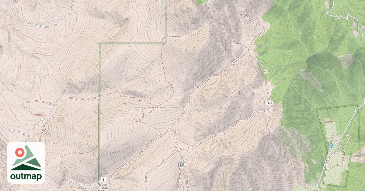 Map of WORM CREEK