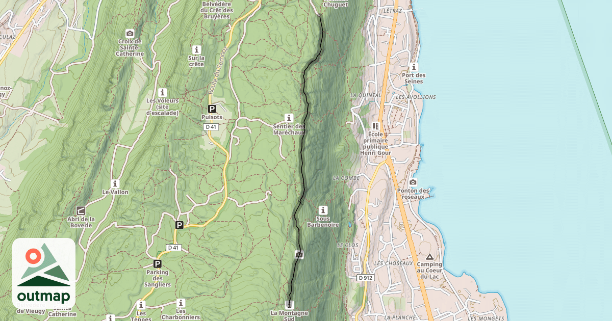 Map of Sentier de la Crête