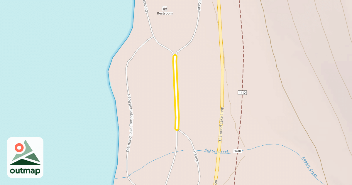 Map of Diamond Lake Campground Road