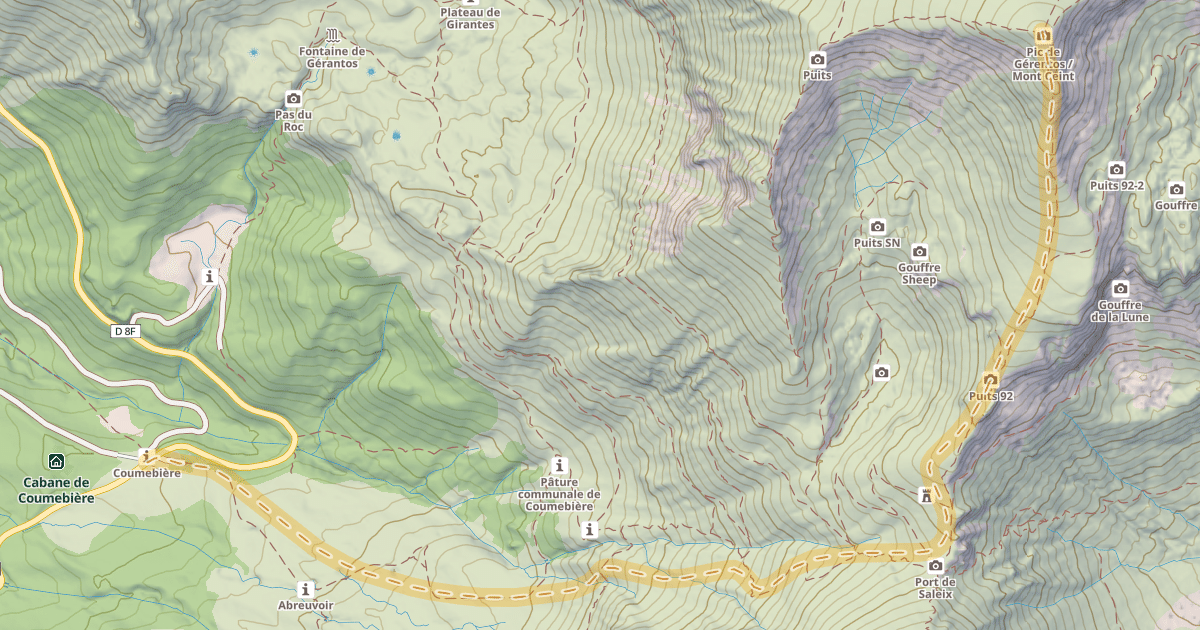 Map preview of Pic de Girantès ou du Mont Ceint — Coumebière
