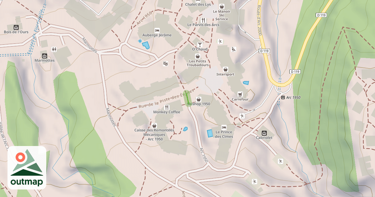 Map of Arc 1950