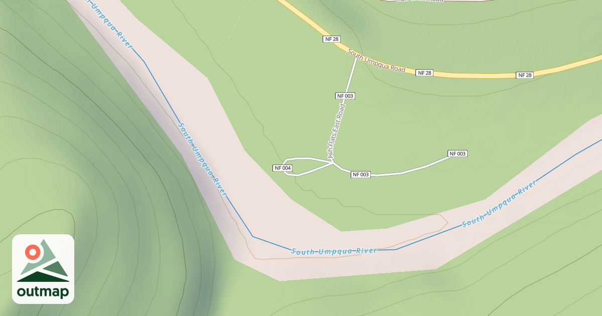 Map of ASH FLATS WEST