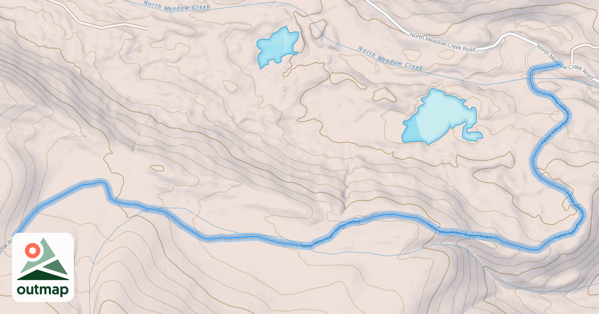Map of Table Mountain Ridge Road