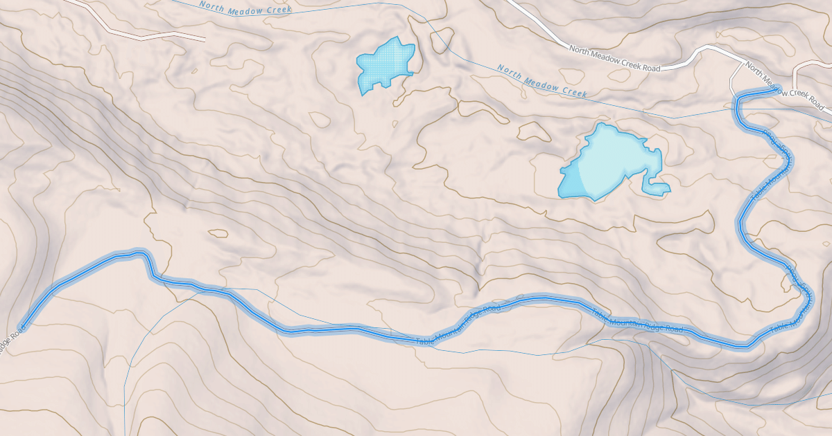 Map preview of Table Mountain Ridge Road