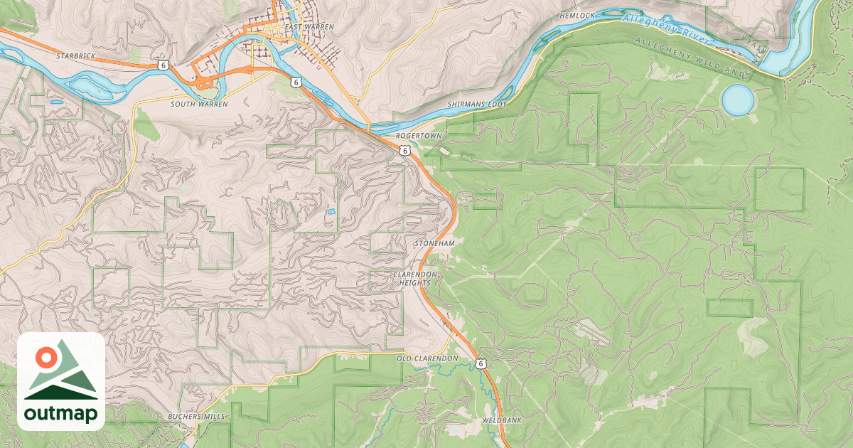 Map of Allegheny Snowmobile Loop