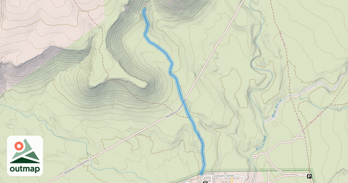 Map of Mustang Pass Trail