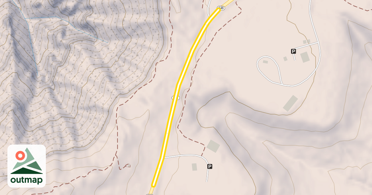 Map of State Route 148 (closed winters)